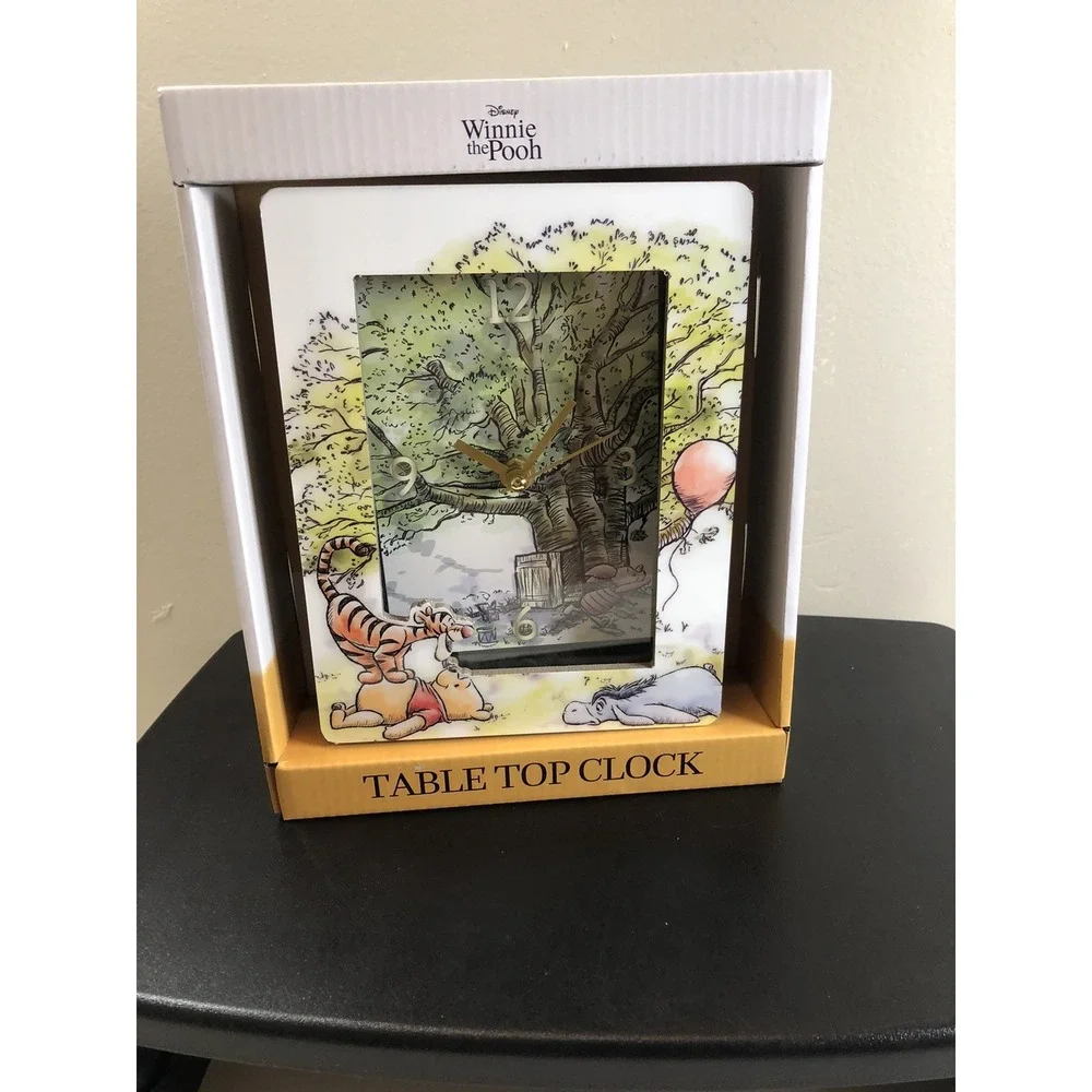Disney Winnie the Pooh Tabletop Clock – Pooh & Friends Scene, New in‎ Box